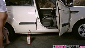 Banged teen 18+ outdoors gets pussy eaten by the group in hardcore action