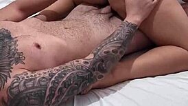 a pretty latina milf rips her clothes and sits wet on her friend's cock dripping