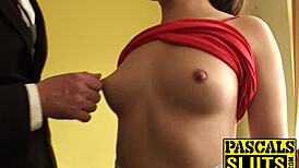 Man, this tuxedo maledom gets a steamy blowjob from submissive teen 18+