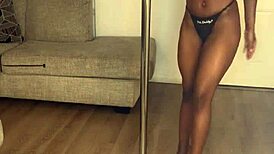 Ebony divine flaunts her fat ass and tits for creampie