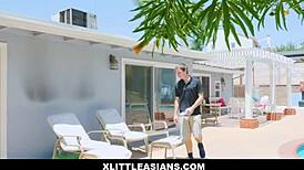 lulu chu dances to unwind but catches jay snooping. she confronts him and rides his massive cock hard.