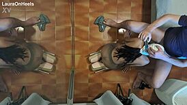 Milf in pantyhose and high heels, give that blowjob on your knees and swallow cum, you moaning slut?