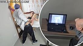 gyno doc bangs wife behind cuckold’s back.