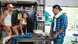 Tattooed Ryan Reid gets face fucked at truckstop