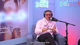 Latina Kaorianya, multi-orgasmic cosplay model, rides the machine on Juan Bustos podcast