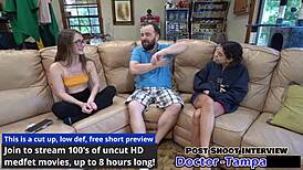 Dr. Tampa does relaxed gynecology exam on petite Mira Monroe in Florida. Backstage POV with blonde in glasses.