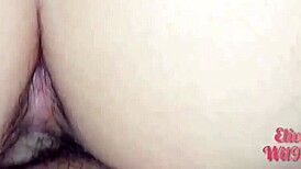 tight close-up of pretty daughter-in-law's wet big pussy in kissing fetish session