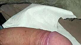 he cums fast during solo masturbation session.