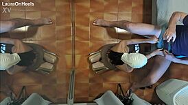 Milf in pantyhose and high heels, give that blowjob on your knees and swallow cum, you moaning slut?