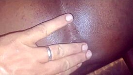 This sexy Brazilian ebony whore gives her ass at the party and has an anal orgasm