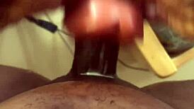 Sneak Peak Of Bbc Toy Penetrating White Pussy!