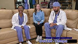 dr tampa roleplays handcuffed humiliation for cash with petite serena morgan
