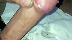 he cums fast during solo masturbation session.