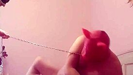 Oh, the intense domination of the little piglet in bondage and femdom!