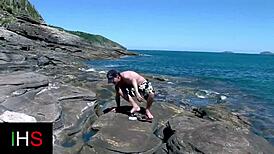 Blonde Girl Double Penetrated at the Seaside with Monster Cock