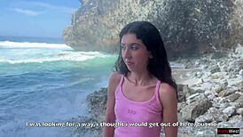 Fucking a Stranger Hard on a Desert Island with Wet Creampie Finish