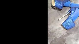 Sexy Pantyhose And Blue High Heels