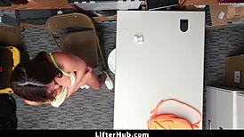 The punishment for the shoplifting suspect in the garage