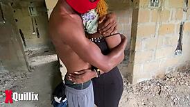 Outdoor SEX COUPLE FUCKS HARD with BIG ASS and HAIRY PUSSY