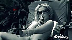 Aubrey adams gets fucked in the backyard while a peeping tom watches 👀