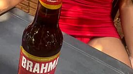 This Latina shows off in the bar with a married guy