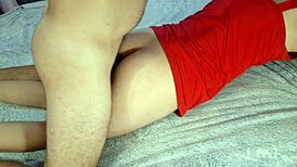 Hard fucking from behind with missionary cum finish