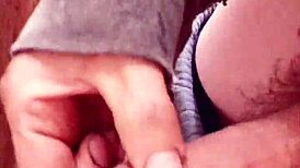 short foreskin handjob during solo masturbation at home