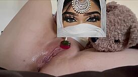 Daddy's Little Sexy Teen Princess Does Fetish Show with Lollipop in Pink Pussy