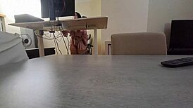 Latina Masturbates Big Tits on Desk
