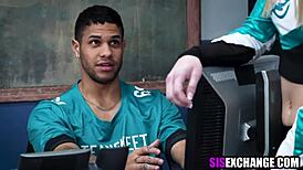 Horny students swap stepsisters in classroom fuck!