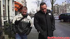 Amsterdam hooker gets covered in jizz