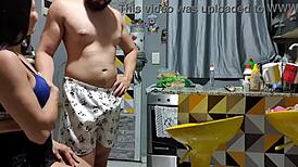 Neighbor catches me flashing in the kitchen