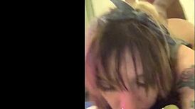 Tattoo Slut Sucks Dick Upside Down Then Gets Punished Fucked