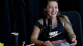 safada performs sensual stripper showing breasts in intriguing interview