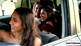 Voyeur Latina Masturbates to Two Babes Fucking and Licking