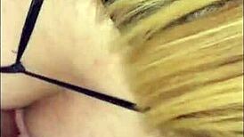 having fun in see through dress at hotel