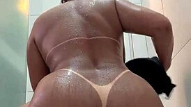 I'm showing off in the shower for a naughty follower, feeling sexy and curvy