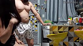 Neighbor catches me flashing in the kitchen