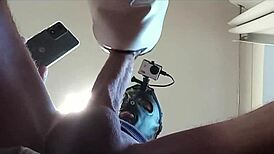 naked milf with pantyhose and heels gives blowjob with swallowing