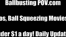 Femdom Slaps Balls Black and Blue