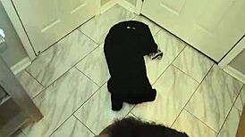 he ate this house arrest pussy. sloppy licking on wet ebony ass.