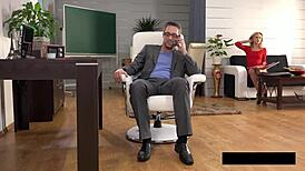 innovative piss concept in heels and glasses