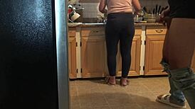 Turkish Stepmom Nearly Catches Me Cumming on Her Ass