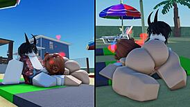 my special beach day with big tits and ass on display