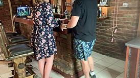 Hot milf engages in upskirt fuck