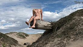 She says, 'Watch me tease cock nude at public beach.'