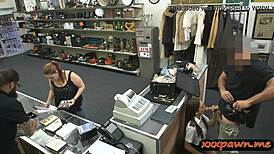 latina stewardess gets railed by pawn keeper on hidden cam