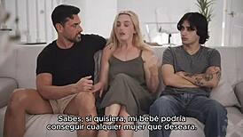 Getting pounded hard by two guys in wild Spanish video