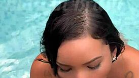 Hot Asian Glory Hole Blowjob In Pool