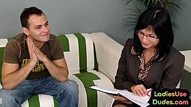 femdom strapon teen 18+s 3some pegging and jerking sissy